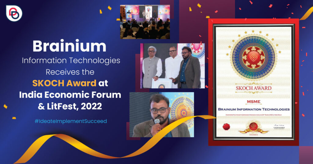 Brainium Information Technologies Receives the SKOCH Award at India Economic Forum & LitFest, 2022